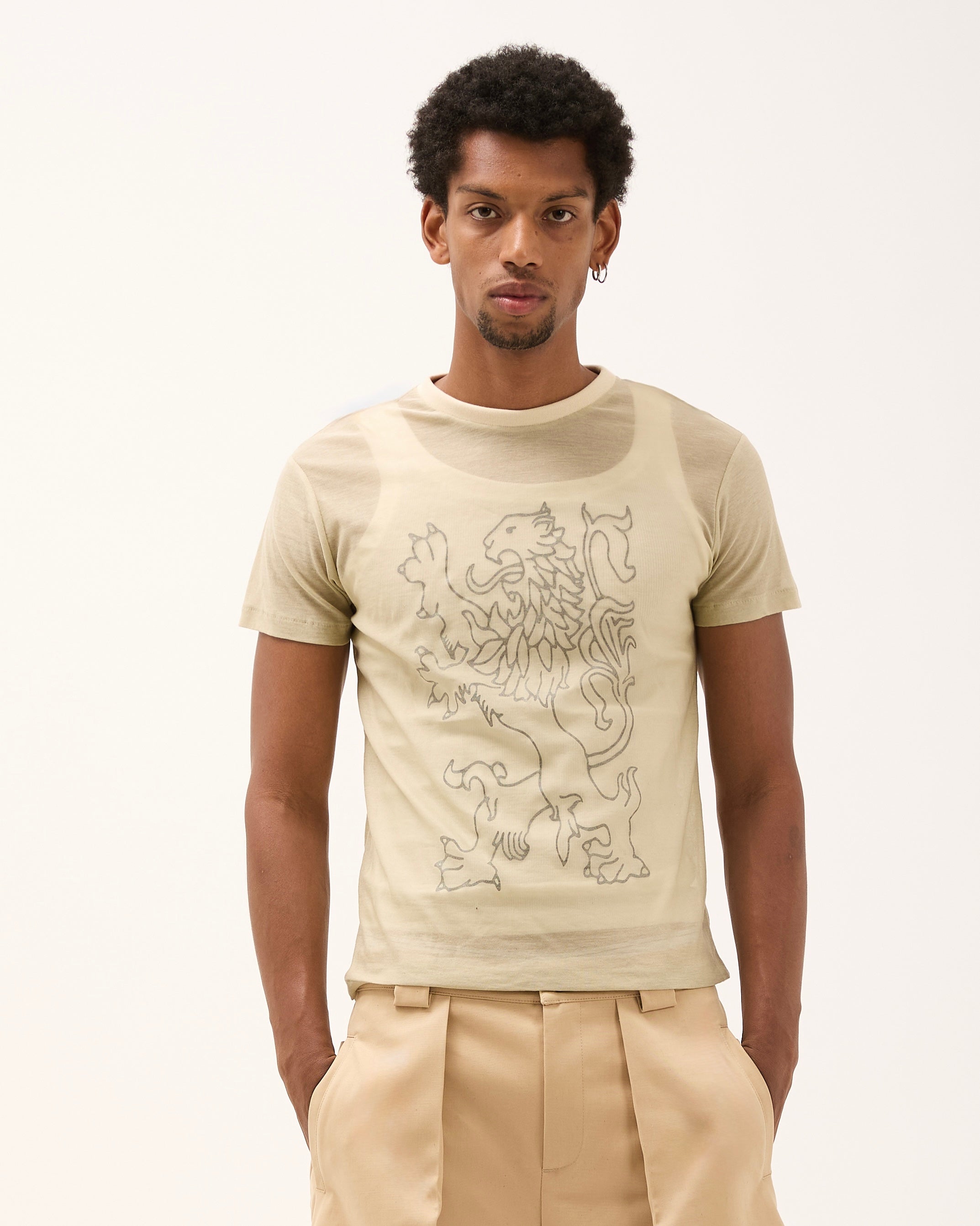 LION TEE - Beige