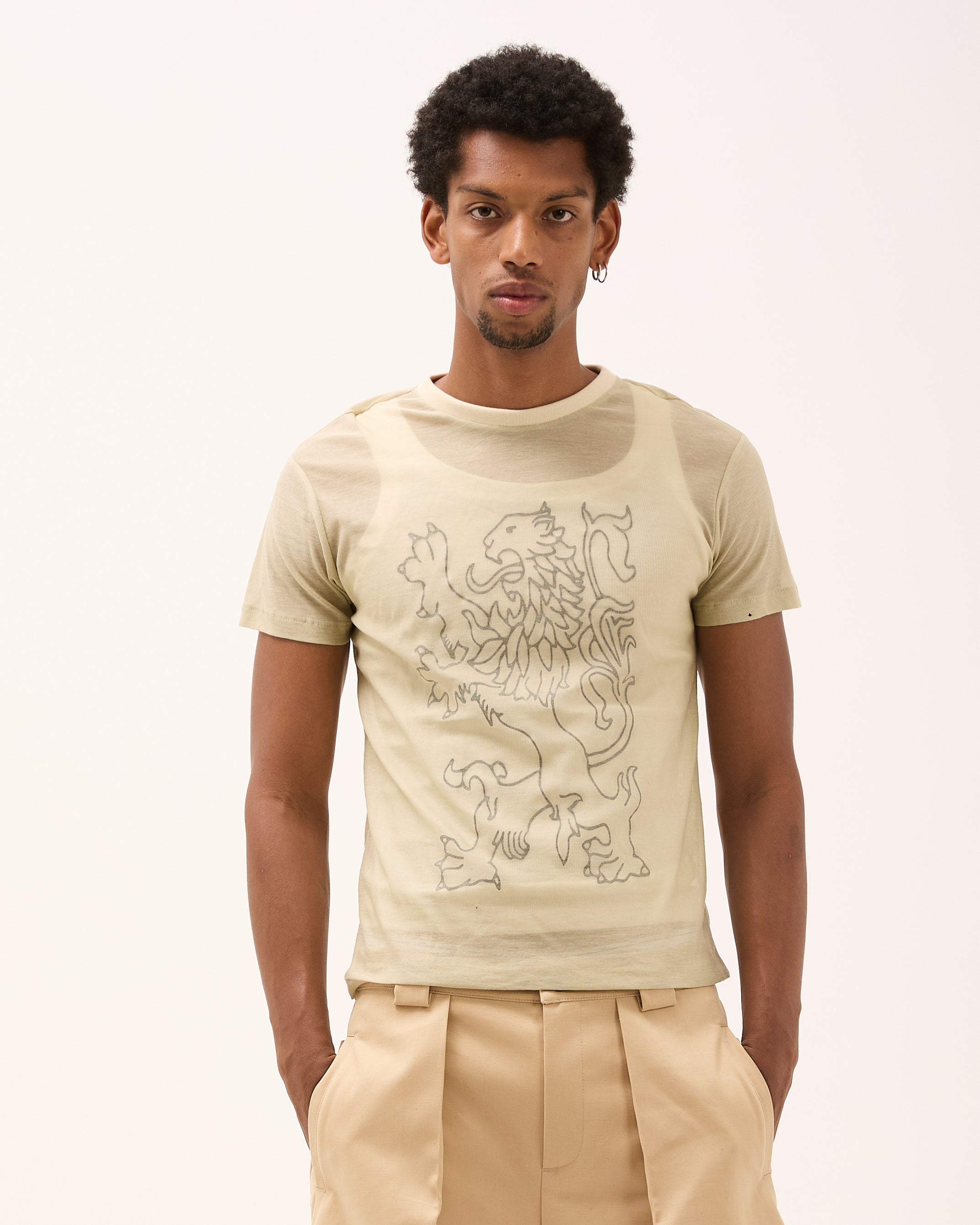 LION TEE - Beige