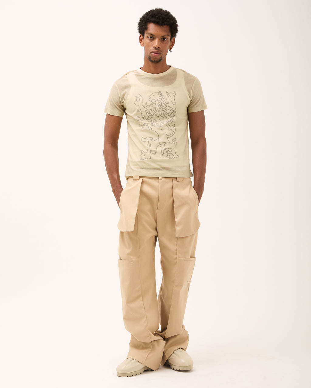 LION TEE - Beige