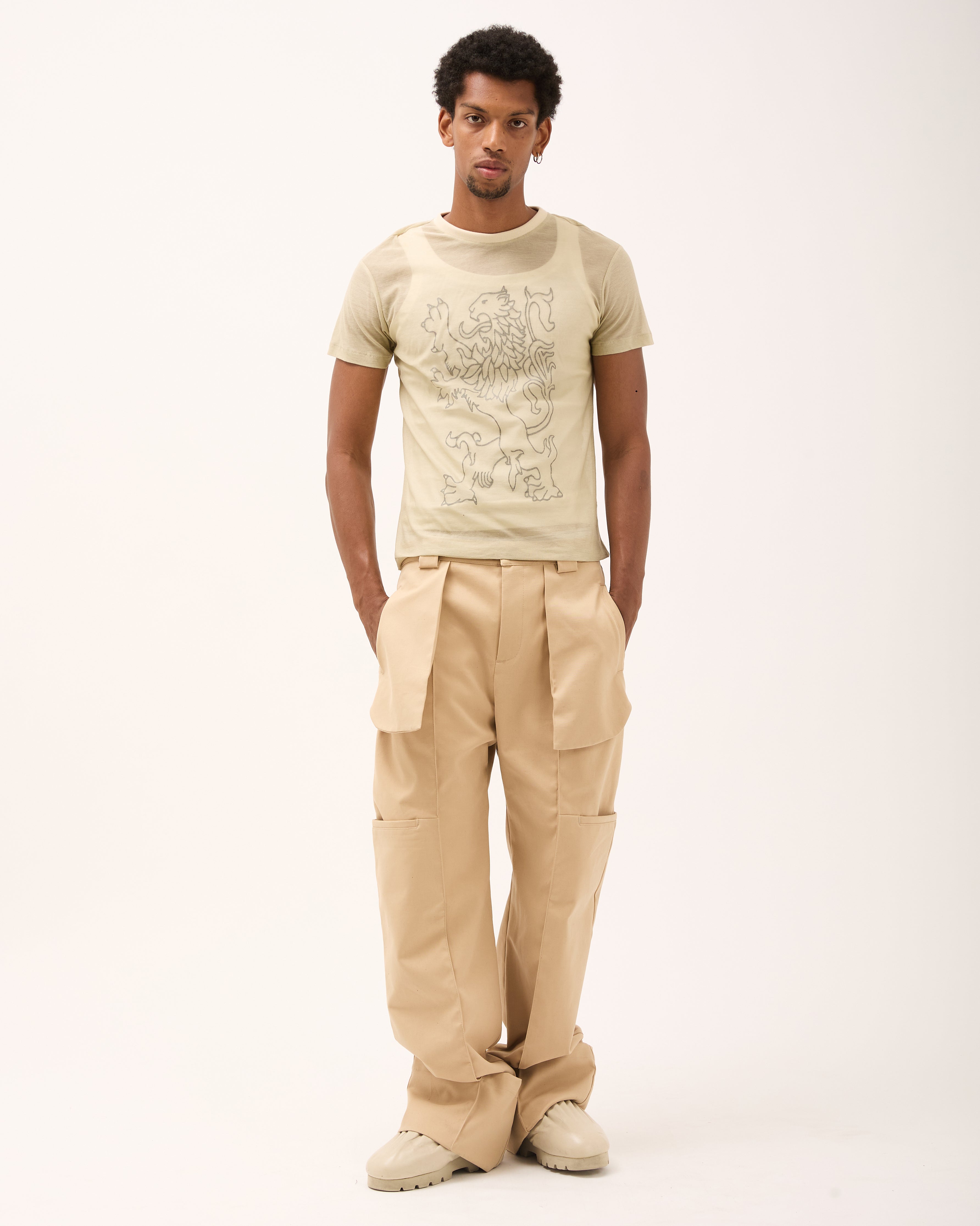 LION TEE - Beige
