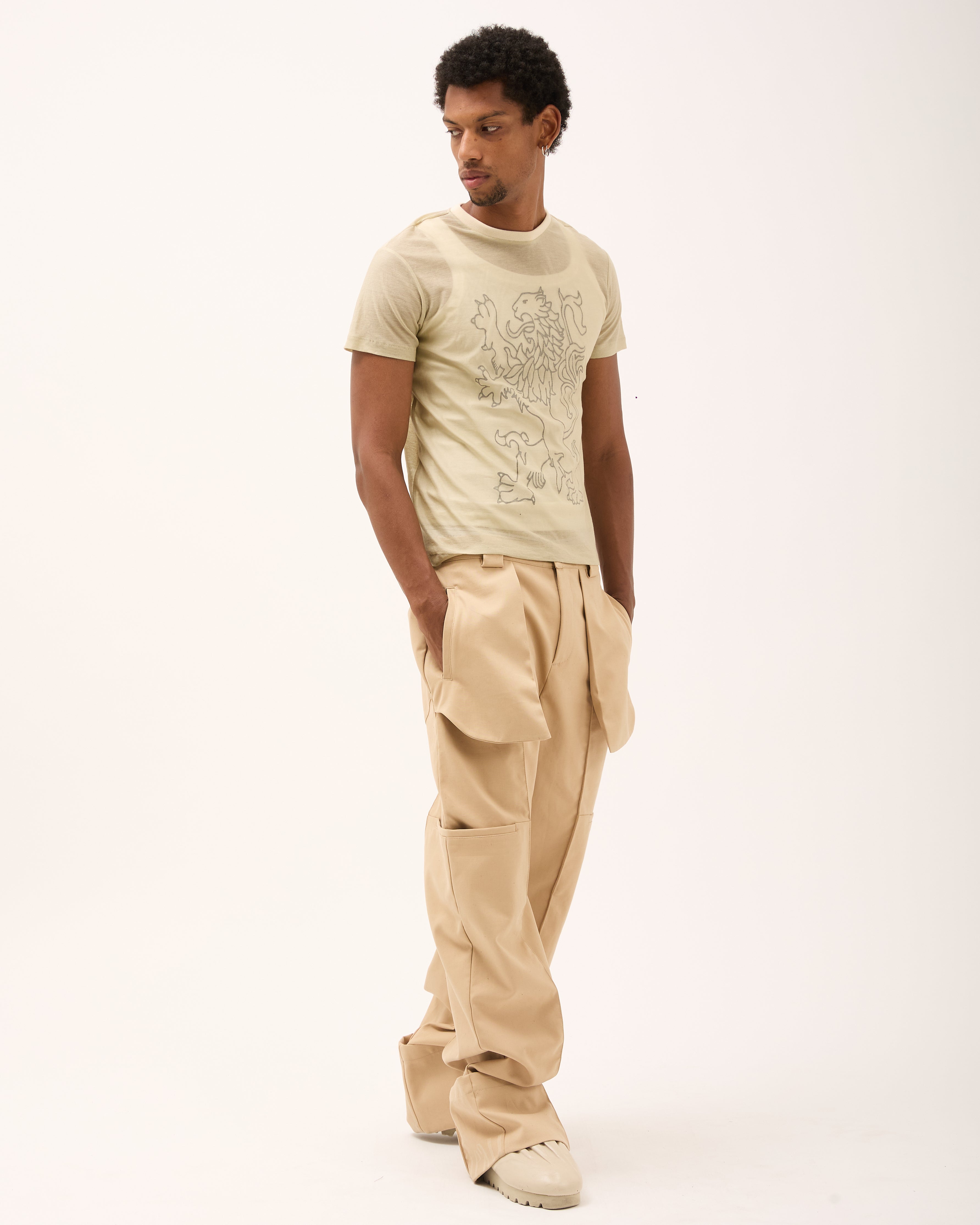 LION TEE - Beige